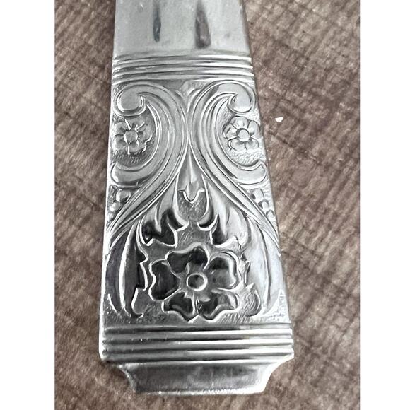 Retro Floral National Stainless Co Flatware Replacement Spoon Set of 7 USA Made - Picture 2 of 4